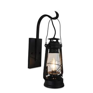 Lantern Wall Sconce Large Hurricane Glass Brown 20 tall x 10 deep x 7.5 wide